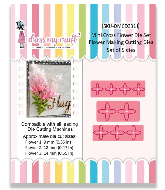 Mini Cross Flower Die Set - Flower Making Cutting Dies