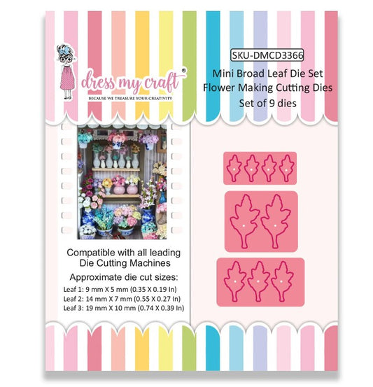 Mini Broad Leaf Set – Flower Making Cutting Dies