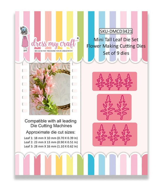 Mini Tall Leaf Die Set - Flower Making Cutting Dies