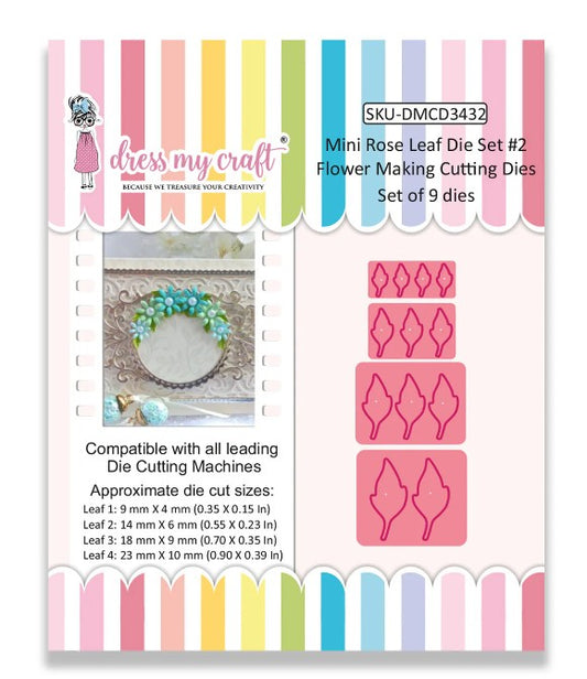 Mini Rose Leaf Die Set #2 - Flower Making Cutting Dies