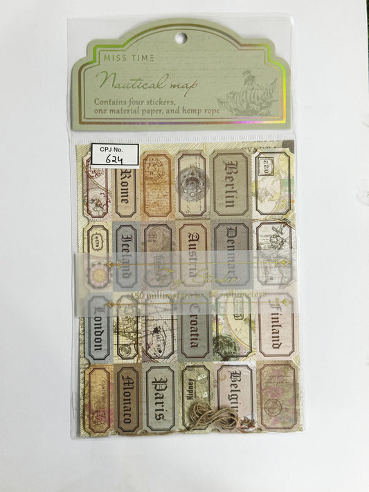 Vintage Tag Stickers Sheet – CPJ624