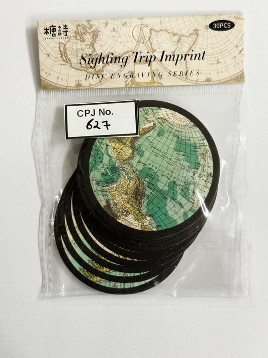 Retro Circle Paper Cutout Stickers – CPJ627