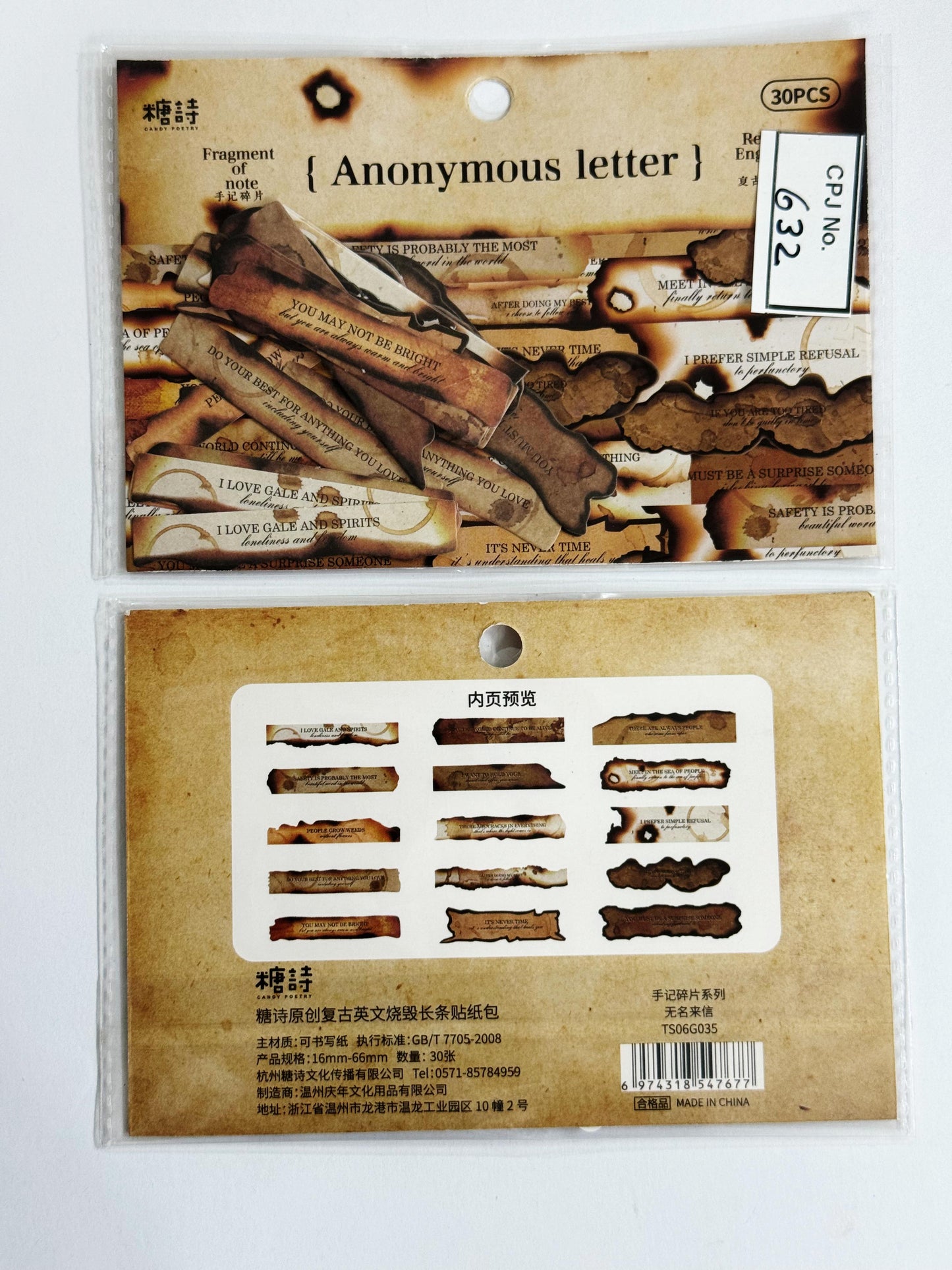 Retro English Letter Cutouts – CPJ632