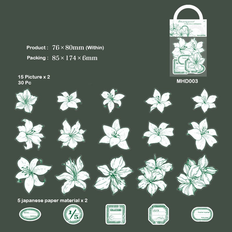 BLOOMING FLOWER Stickers – CPJ661