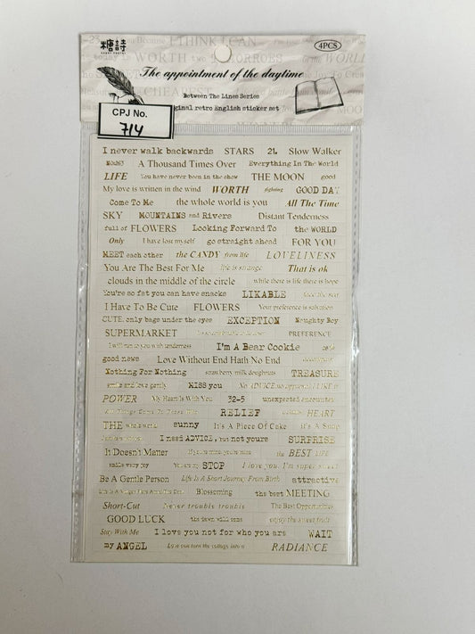 Original Retro English Sticker – CPJ714