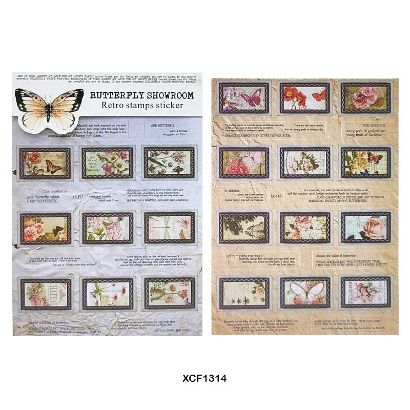 Butterfly Showroom Retro Stamp Sticker – CPJ721