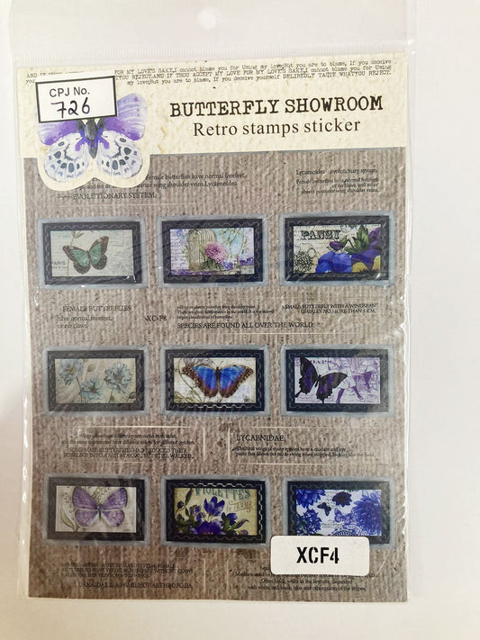 Butterfly Showroom Retro Stamp Sticker – CPJ726