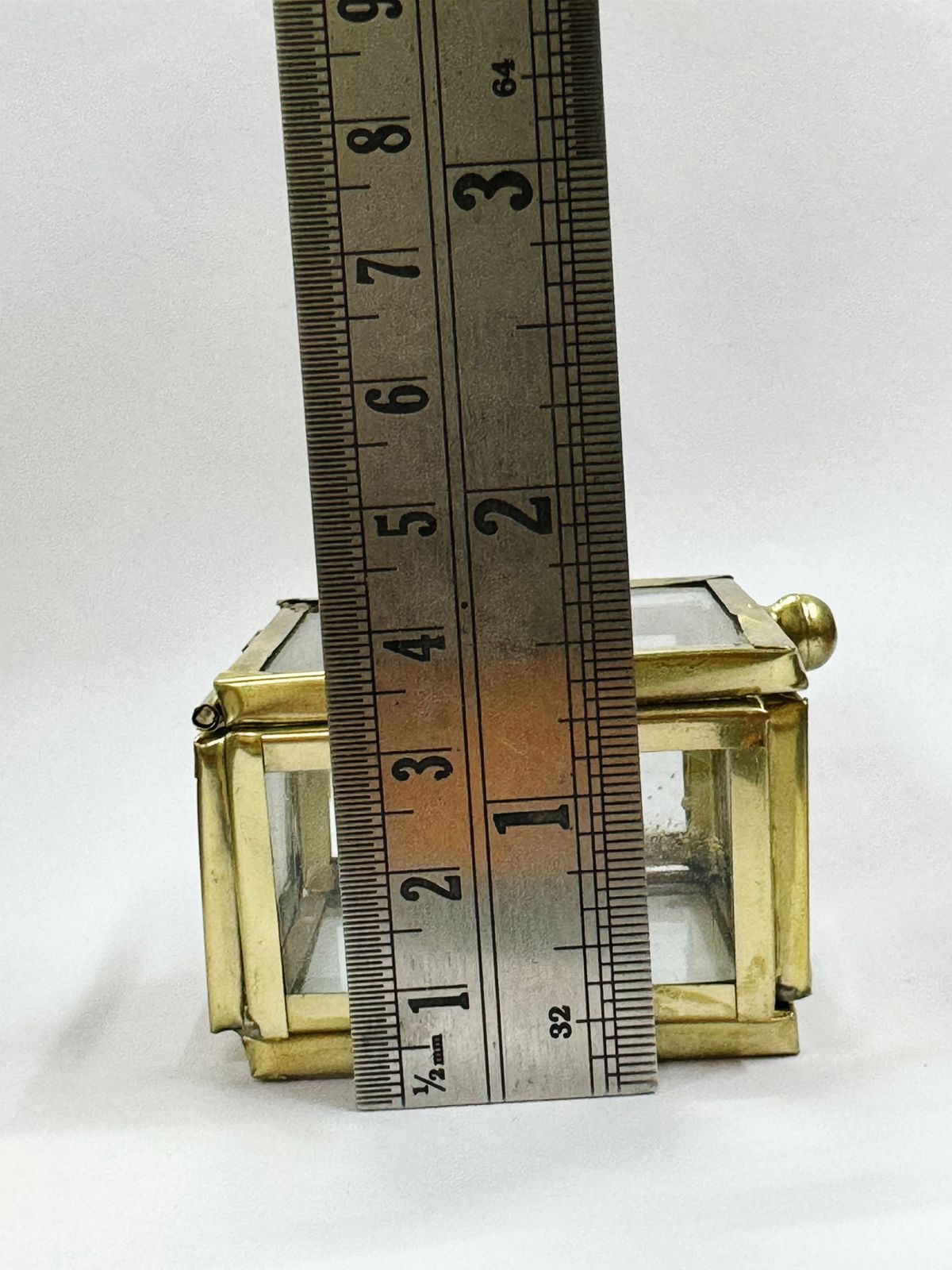 Vintage Glass Box Set for Ring –- 2 pieces