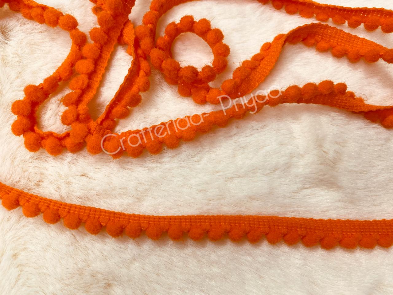 Pom Pom Lace- 2 mtr – Orange