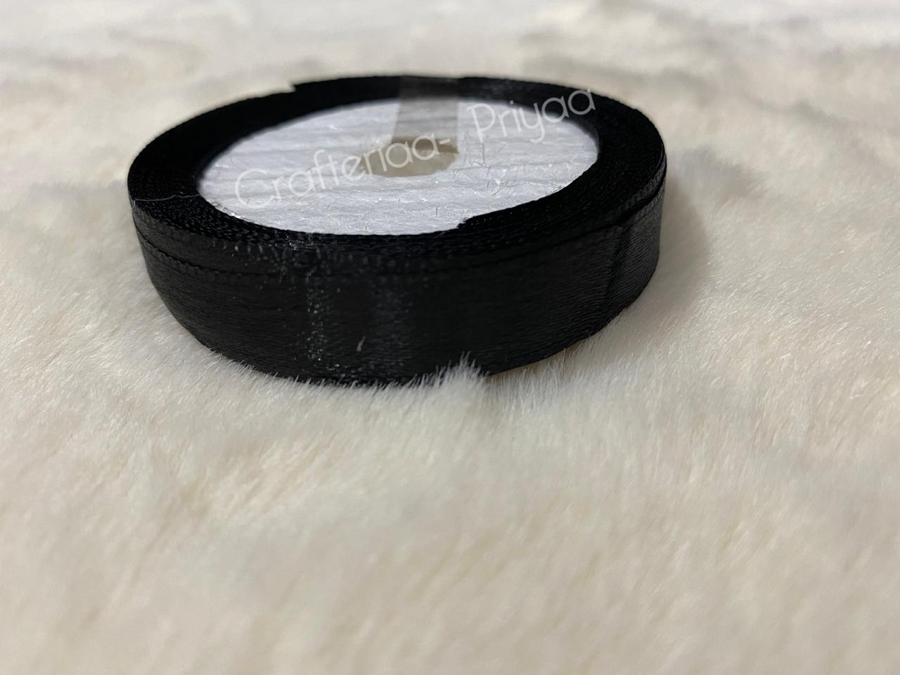 Satin Ribbon – 1cm- 1 Roll – Black