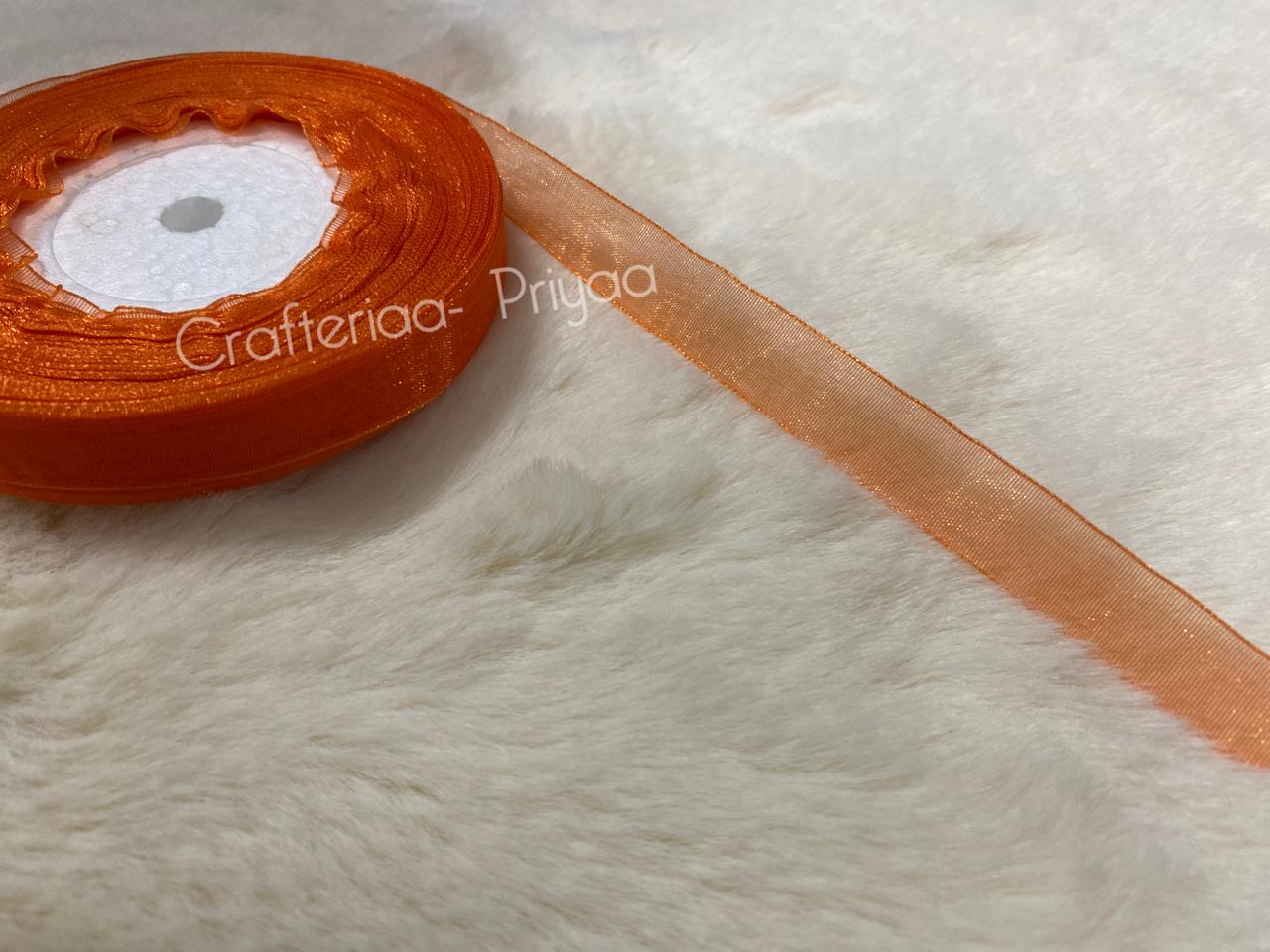 Organza-Ribbon-1/2-inch- Orange-color