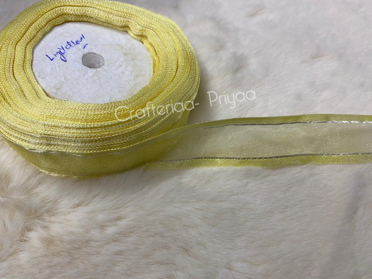 Organza-Ribbon-1-inch-color -light-yellow