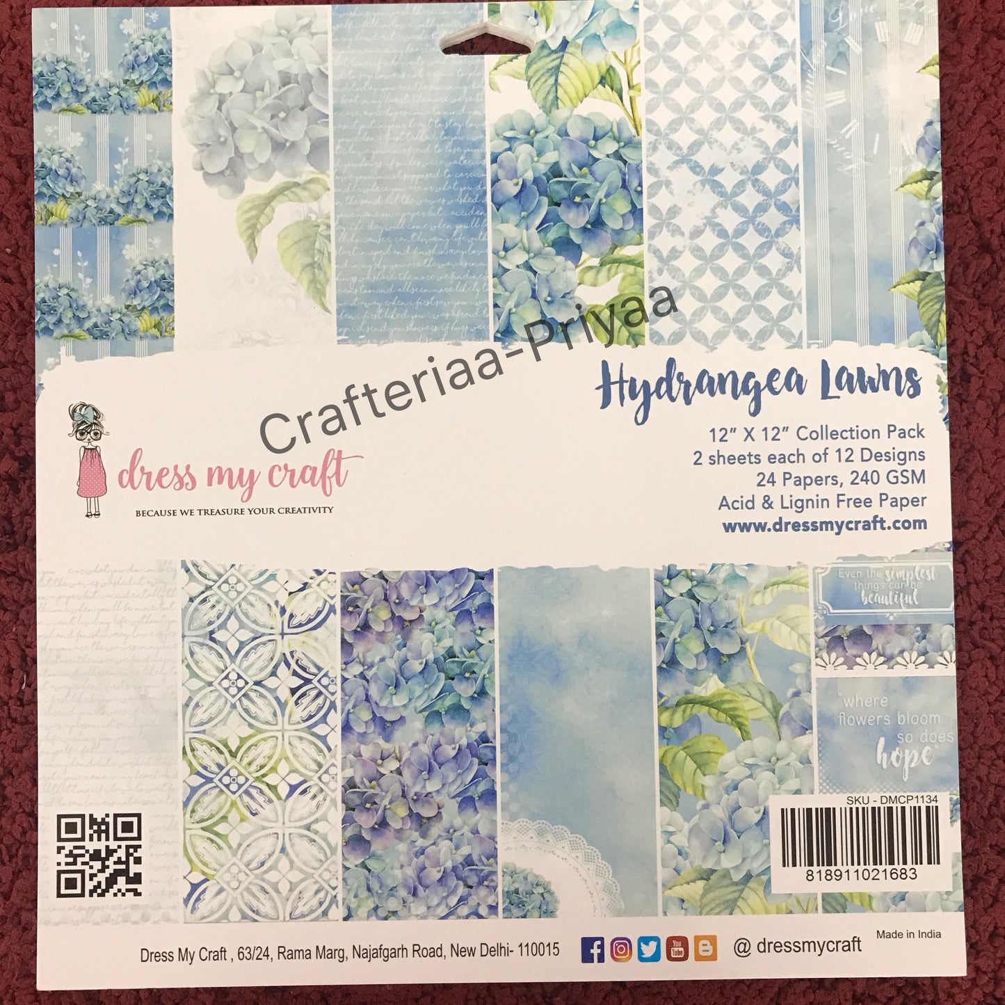 Hydrangea Lawns – 12″X12″ Paper Pad