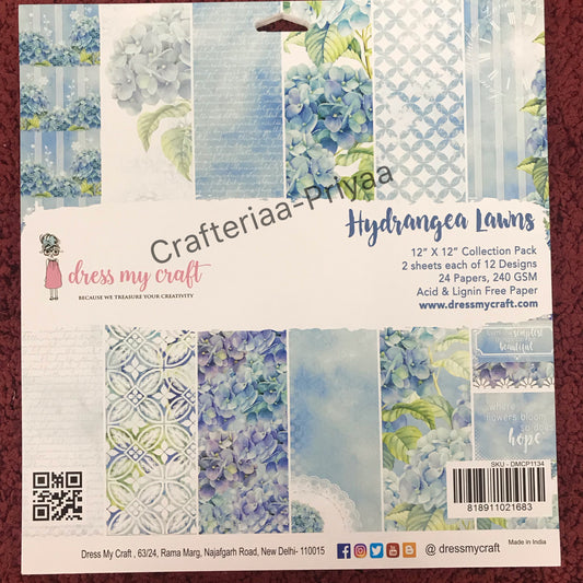 Hydrangea Lawns – 12″X12″ Paper Pad