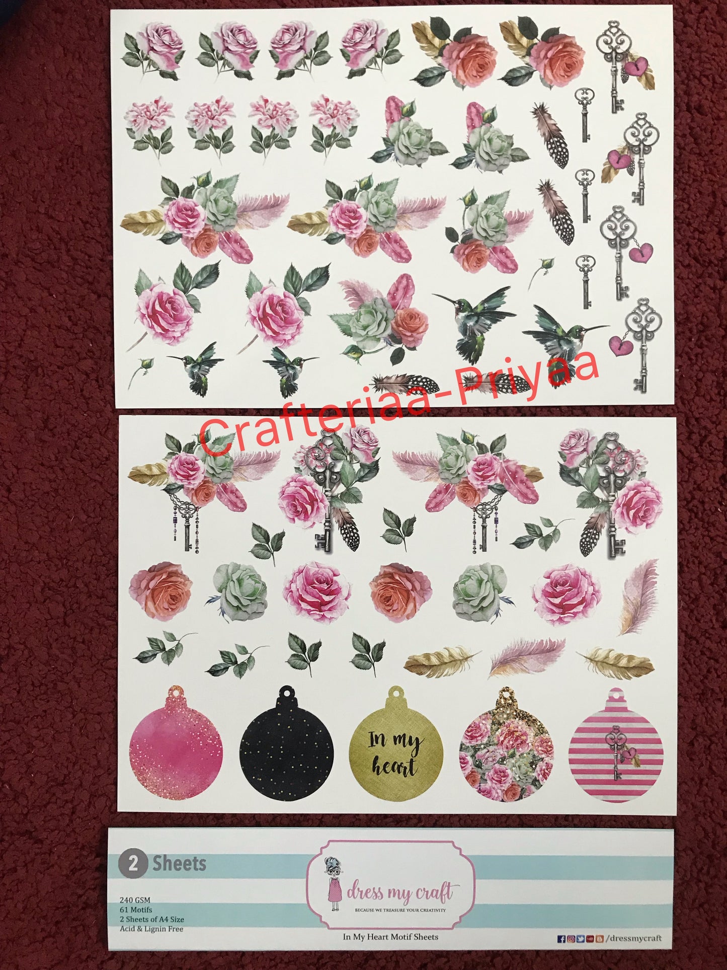 In My Heart Motif Sheet