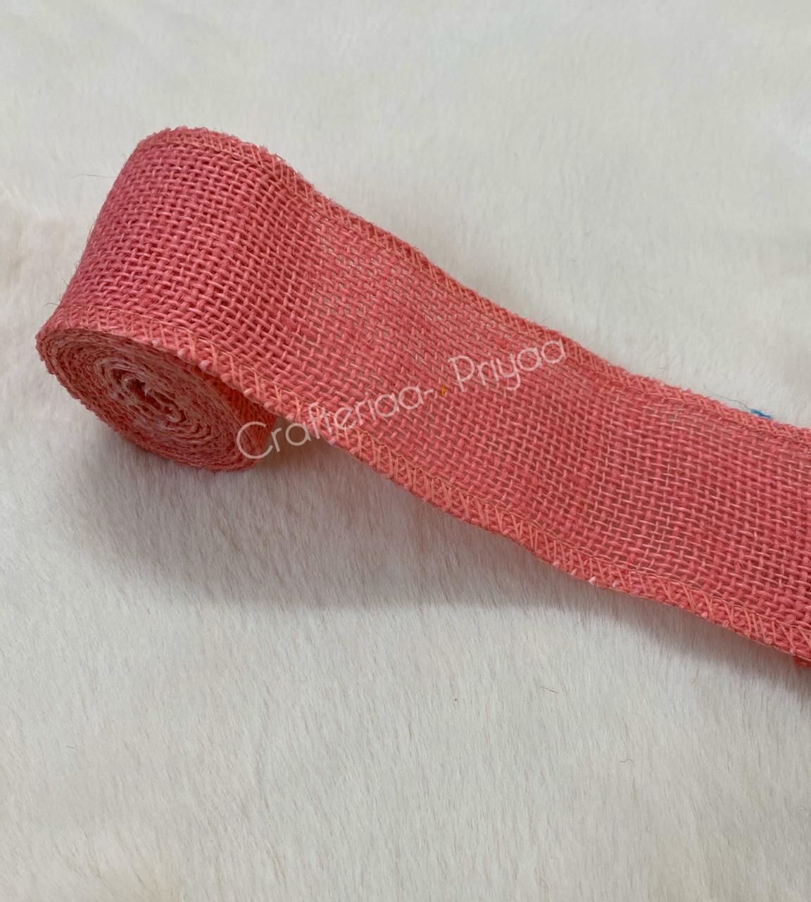 Jute Lace- 1 roll- 2 mtr- Peach