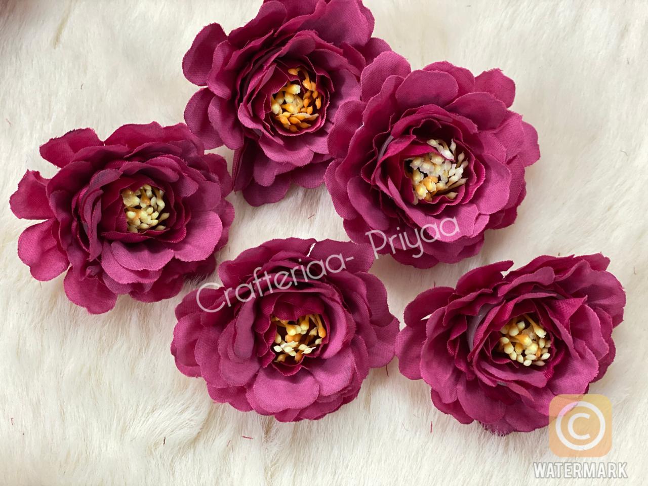 Fabric Flower- 5 Pieces- D42