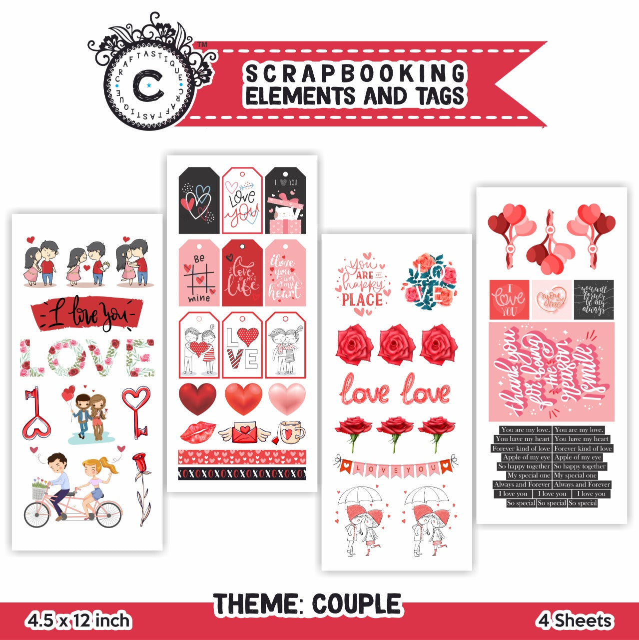 Scrapbooking Elements & Tags Sheets : Couple