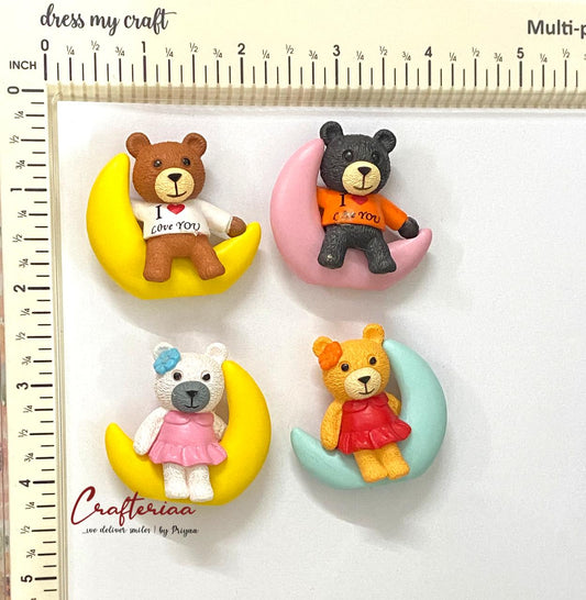 Teddy Bear set – miniature 4 pieces – design 66