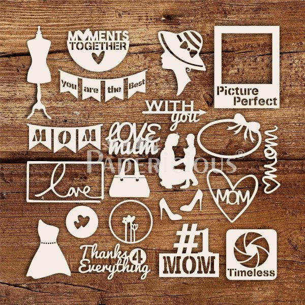 Love You Mom – Laser Cut Theme Chipboard (1.4mm)
