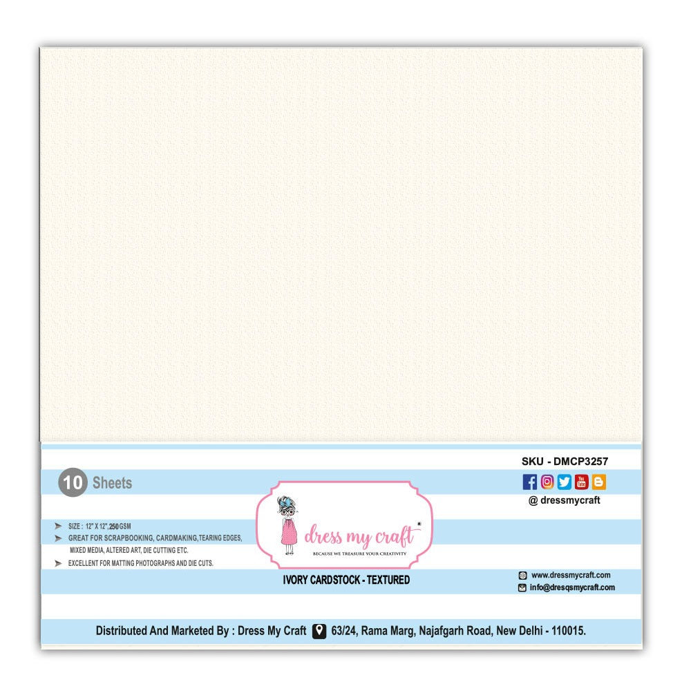 Ivory Cardstock – Textured – 250 gsm