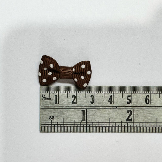Bows Set- 20 pieces- Polka- Brown