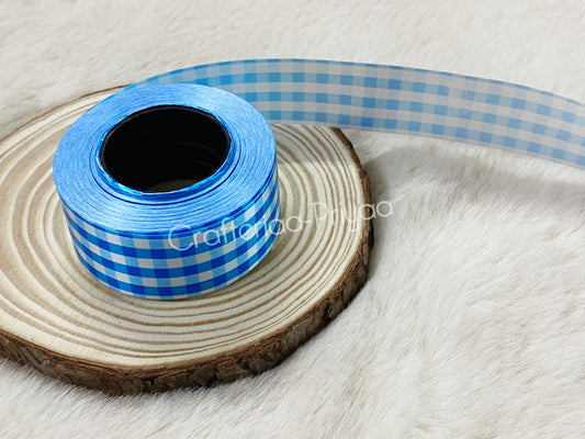 Printed Ribbon- Blue- 14 metres approx