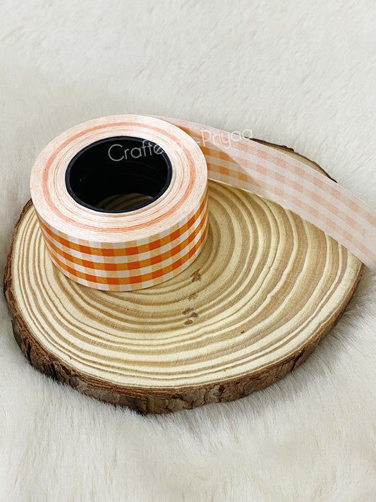 Printed Ribbon- Orange- 14 metres approx