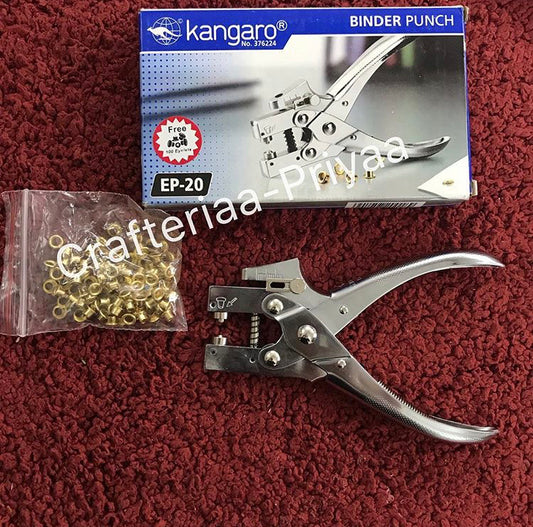 Kangaro Eyelet EP-20 Paper Punch + 100 Eyelets FREE
