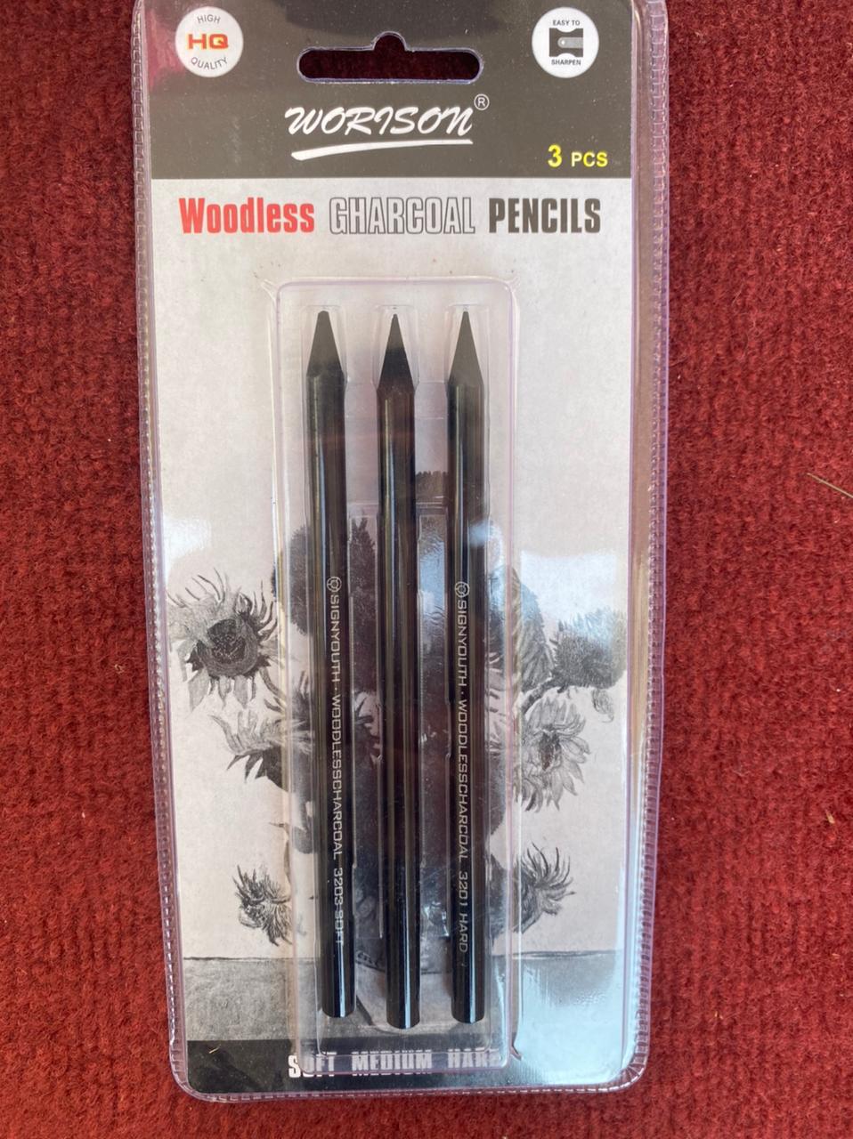 Black Charcoal Pencil Set