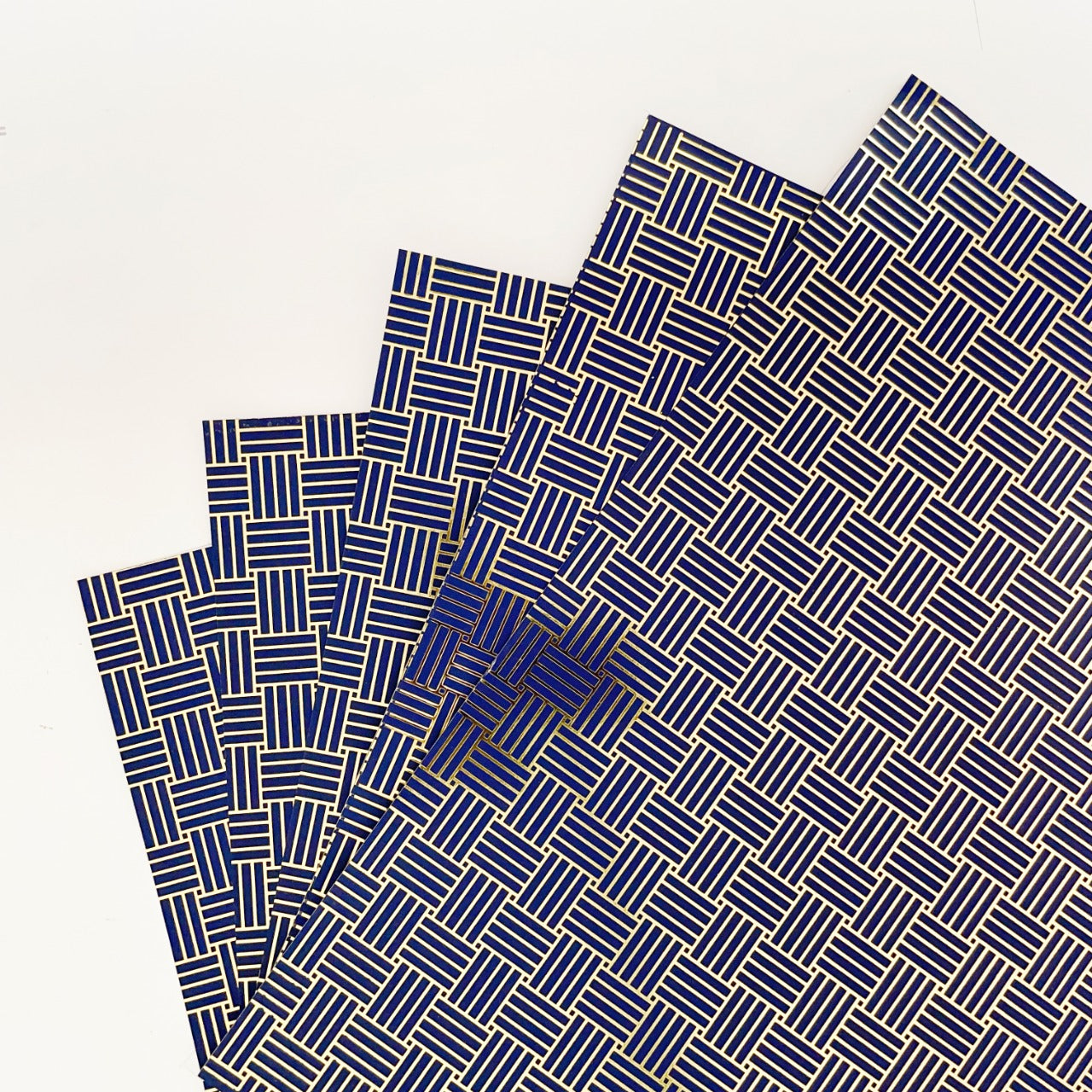 Foiled Paperpack- Navy Blue – Geometric- 10 Sheets- 12 x 12 Inch- Gold