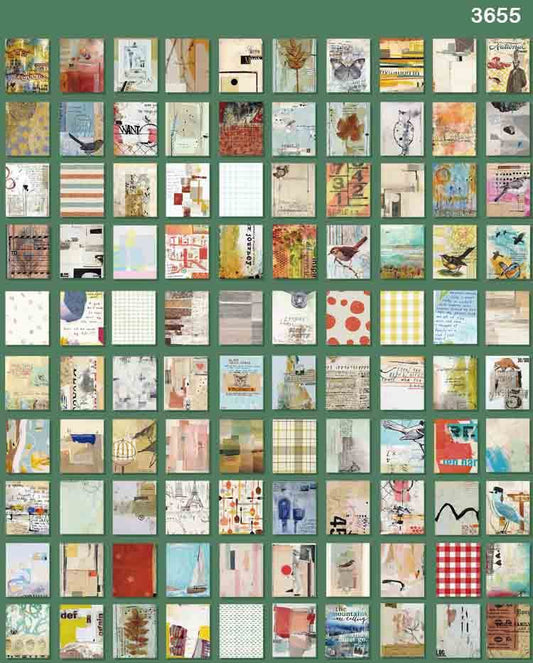 Vellum Ephemera Set of 365 sheets- (5×4 cm)- Design 5