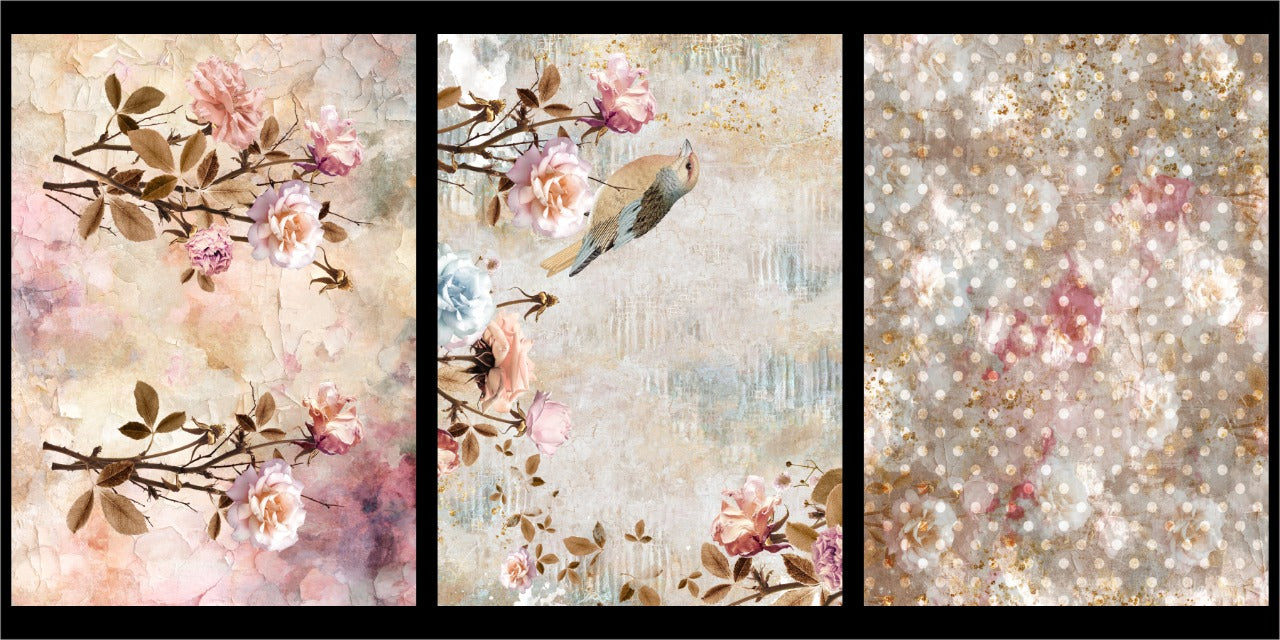 Faded Roses- A4- 18 Sheets