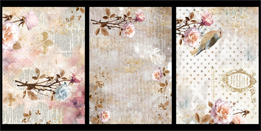 Faded Roses- A4- 18 Sheets