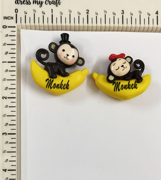 Monkey Couple Miniature – 1 Pair – design 198