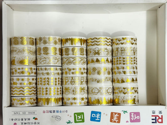 Gold Foil Washi Tape- 35 pieces