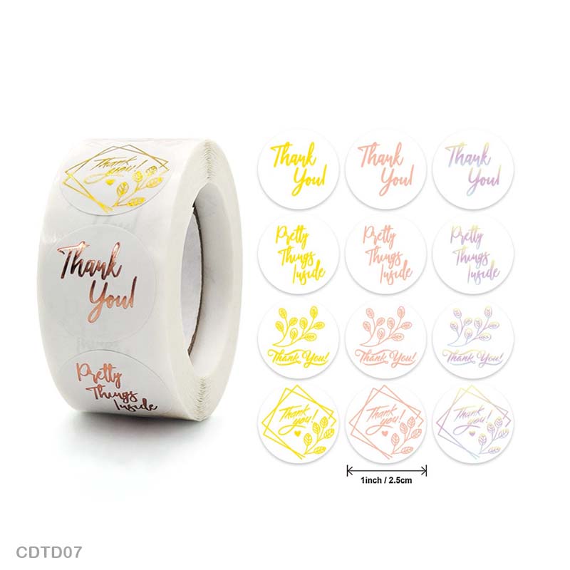Thank you Sticker – 500 pieces each roll – CDTD07