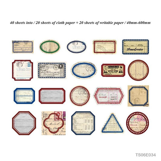 Vintage Tin Box Stickers – 40 pieces- Letters From Scientists