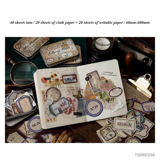 Vintage Tin Box Stickers – 40 pieces- Institute Of Flowers and Plants