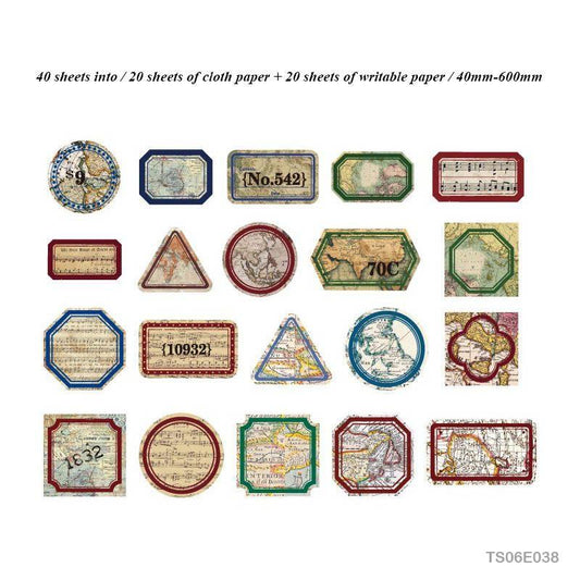 Vintage Tin Box Stickers – 40 pieces- Atlas Musicians