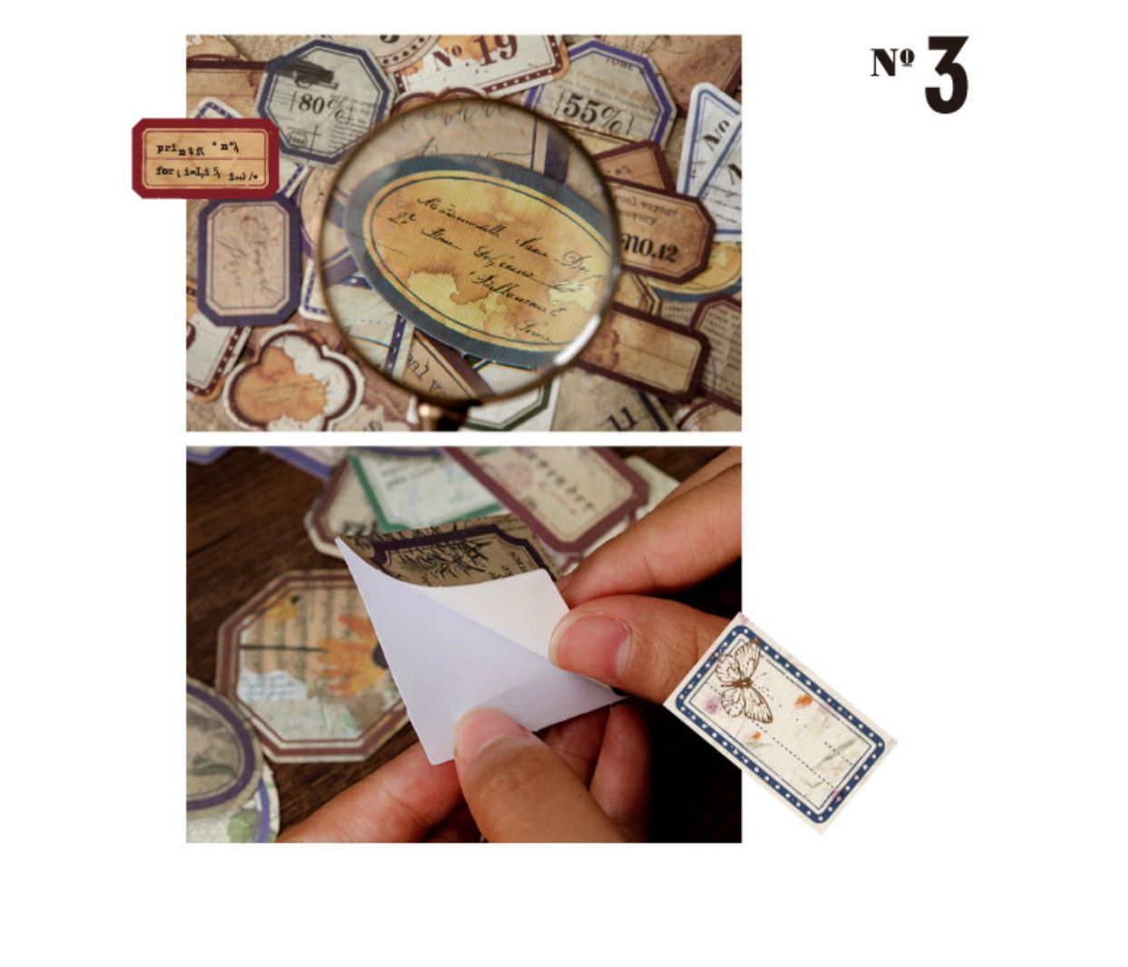 Vintage Tin Box Stickers – 40 pieces- Atlas Musicians