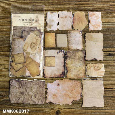 Written Stickers set -A Page of Old Paper – 15 Pieces – CPJ410