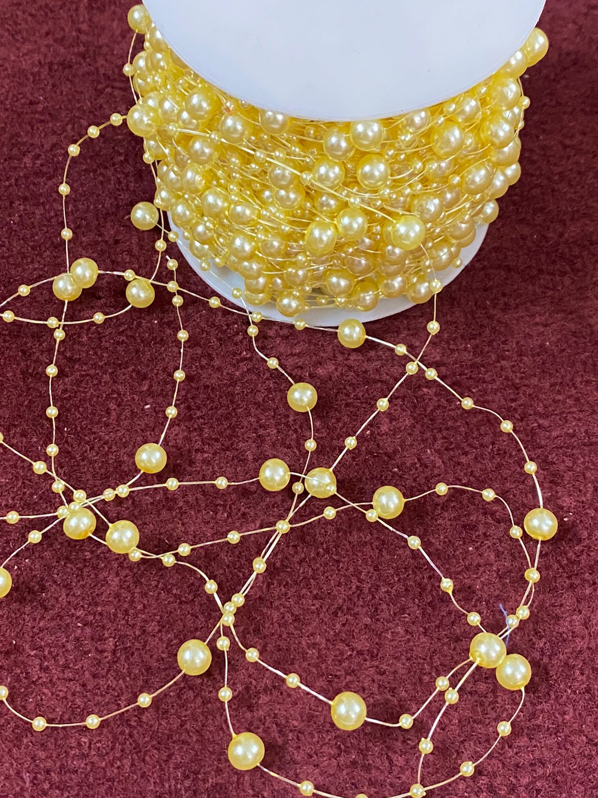 Beads/Pearl lace -5 mtr -color Yellow