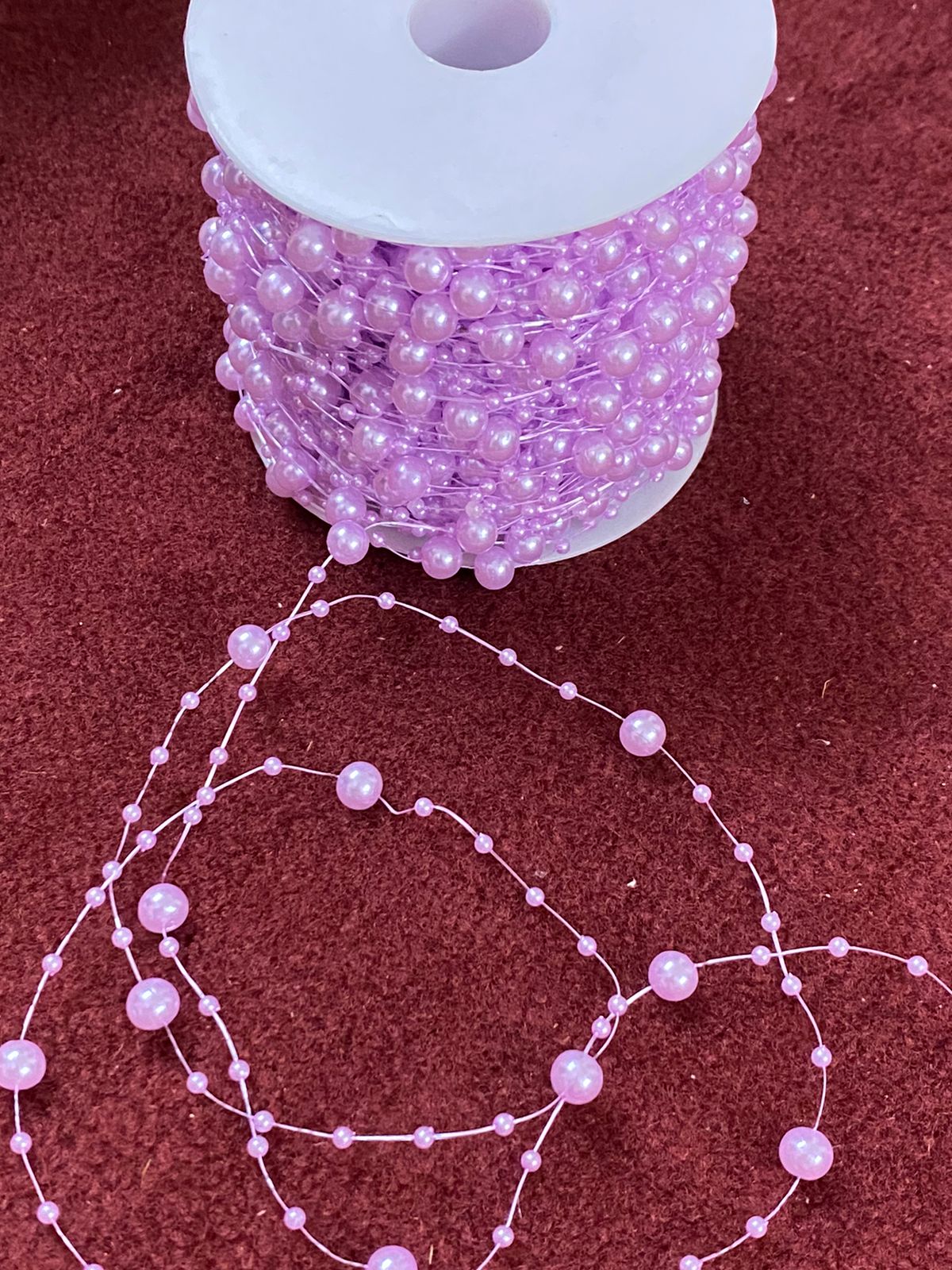 Bead/Pearl lace -55 mtr color light purple