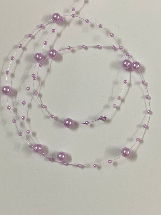 Bead/Pearl lace -5 mtr color light purple