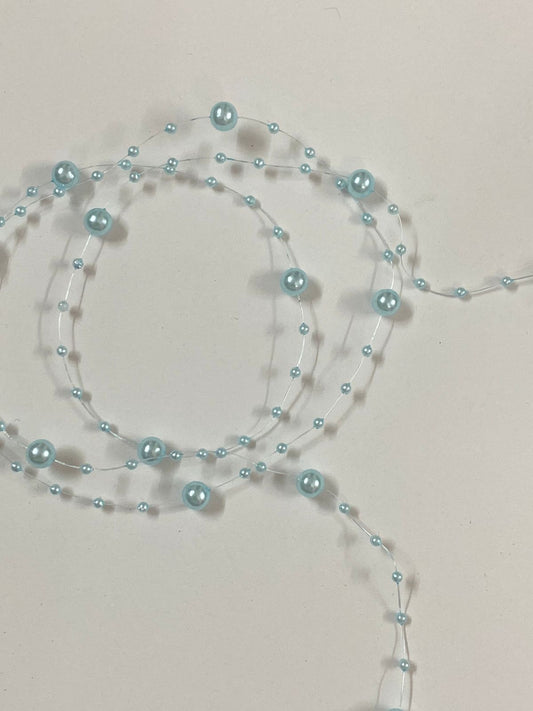 Bead / Pearl lace - 25 mtr color light Blue