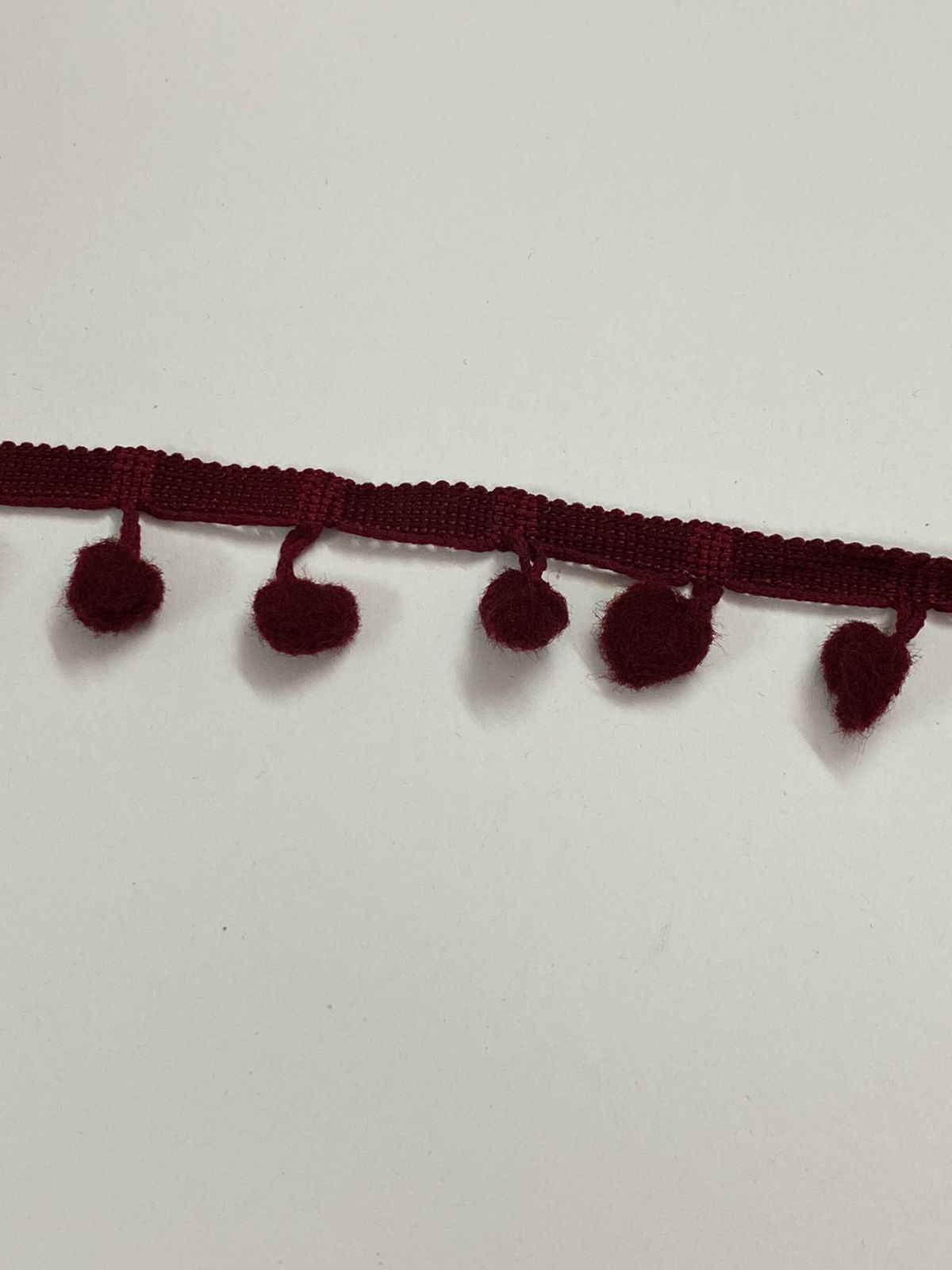 Pom Pom lace -1 mtr color : Wine