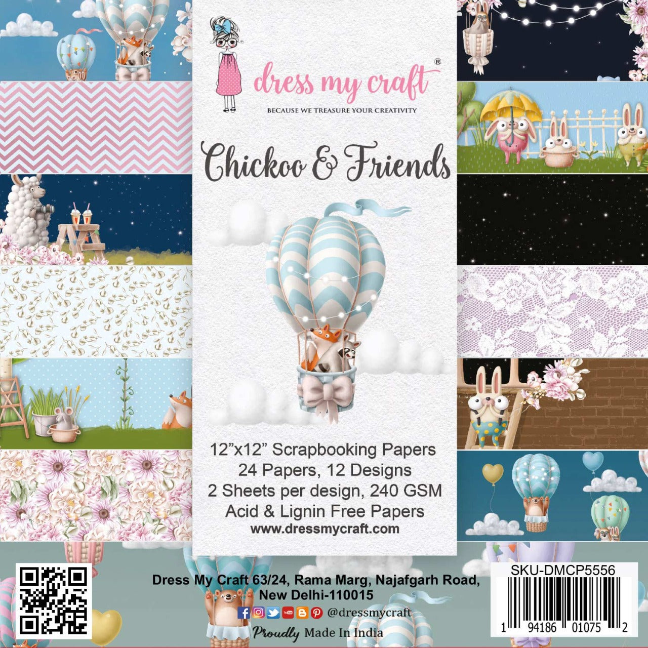 Chickoo & Friends 12”x12” Paper Pad