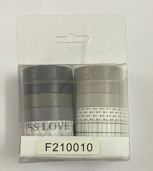 Washi Tape – Set of 10 tapes Design- F- 10