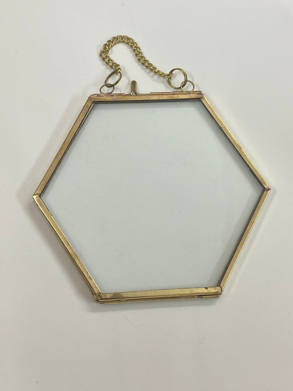 Vintage Glass Frame – Hexagon- 6 inch